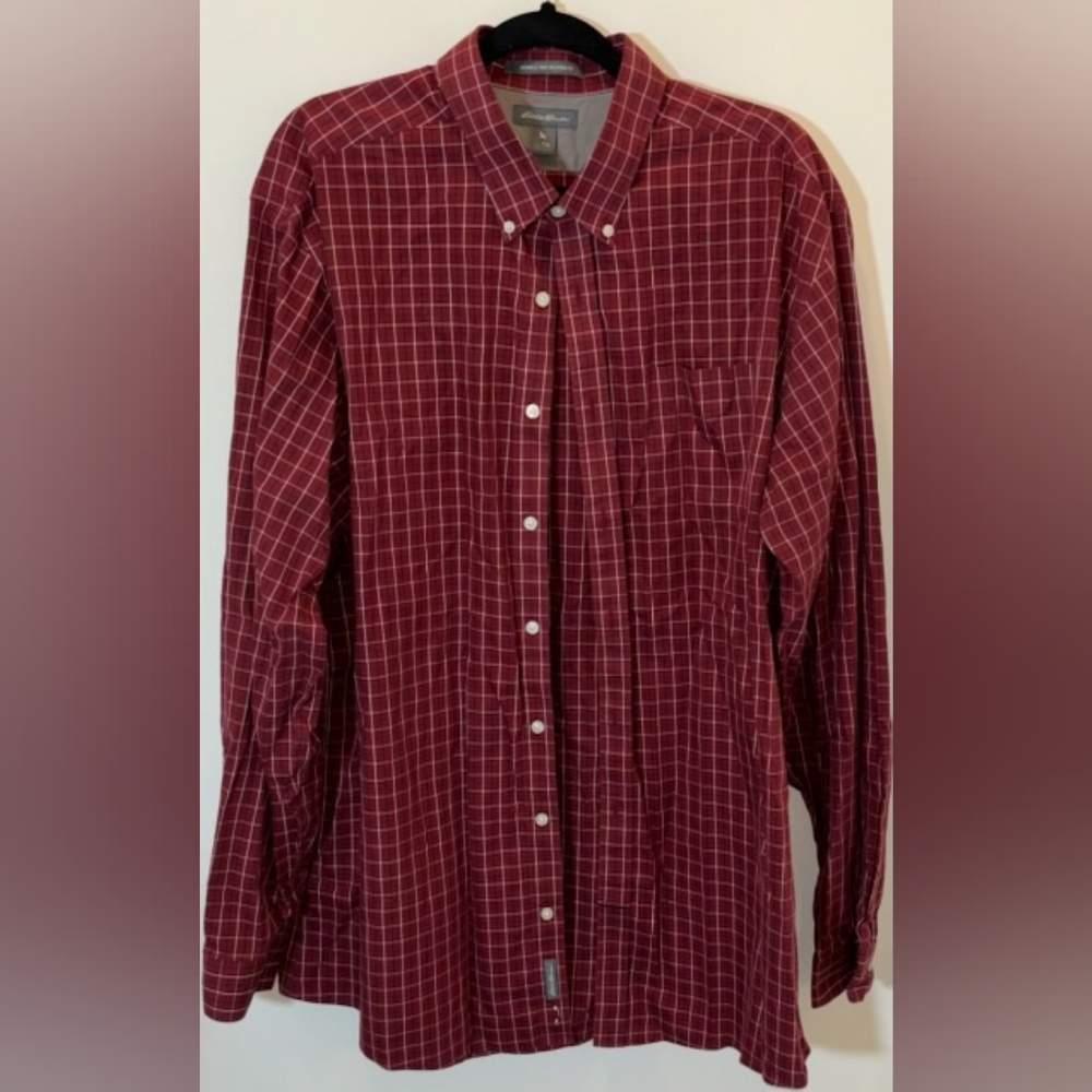 Eddie Bauer Plaid Long Sleeve Button Down. Size XLT.